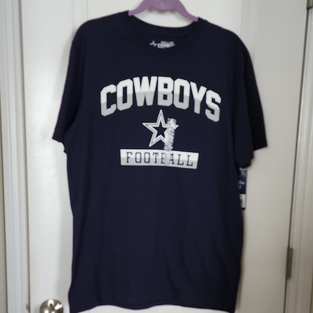 NFL Men's Dallas Cowboys Authentic Navy Short Sleeve Shirt Size Large